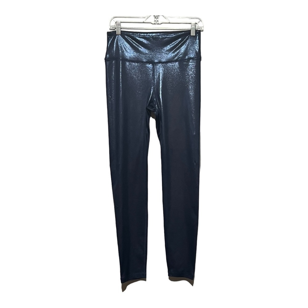 American Eagle Outfitters Metallic Blue High-Waist Stretch Leggings Size 6 Long